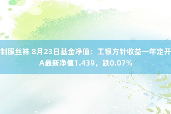 制服丝袜 8月23日基金净值：工银方针收益一年定开A最新净值1.439，跌0.07%