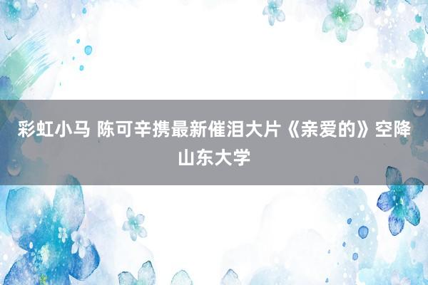 彩虹小马 陈可辛携最新催泪大片《亲爱的》空降山东大学